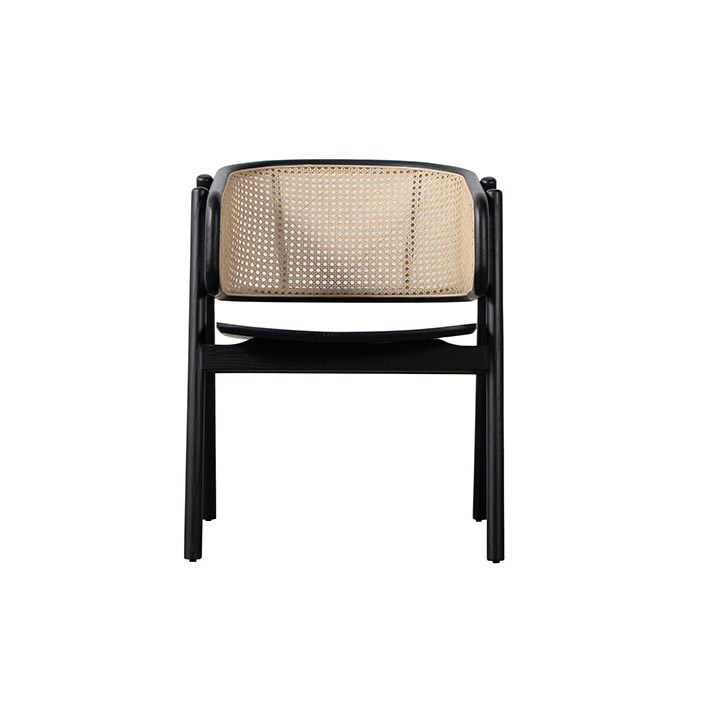 Chaise de salle à manger en rotin et bois massif